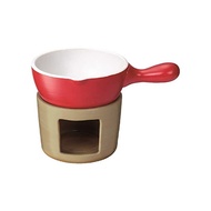 Ishigaki industrial fondue pot red 12 cm width 19.5 × depth 13 × height 12.5 cm pot cheese chocolate fondue porcelain microwaveable home party