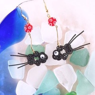 耳針【Yurayura Goldfish】黑色浴衣夏日祭煙花祭成人可愛千層花