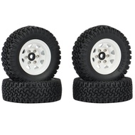 New 4Pcs 1.55 Metal Beadlock Rim Tires Set 110 Rc Crawler