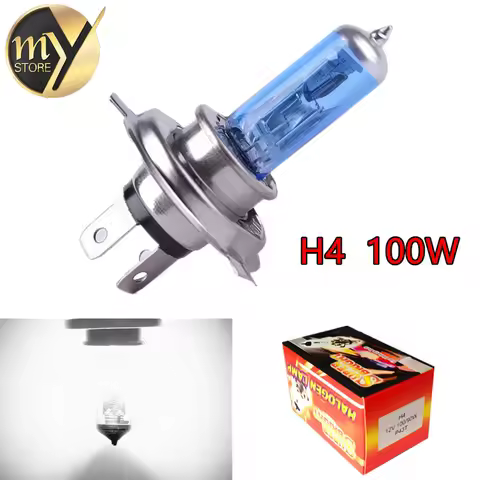 H4 100W 12V Halogen Bulb H4 Super White Fog Lights High Power Car Headlights Lamp Car Light Source P