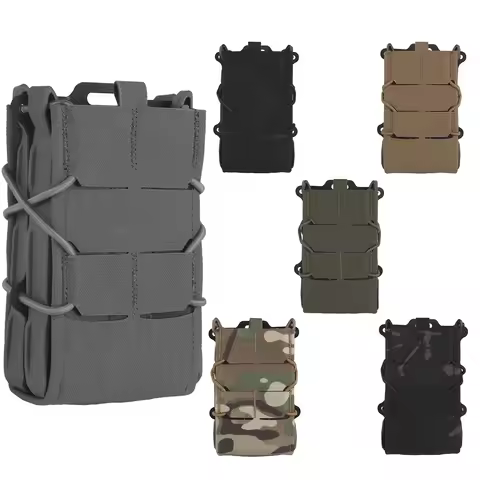 Tiger V2 Single Double Magazine Pouch Set Molle Hook-Loop Mag Carrier Rifle AR 5.56 .233 AK 7.62 .30