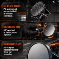 ICRAFT 2PCS Rearview Mirror, Aluminium, Glass Universal Handlebar Mirror, Wide Sight Black Round Win
