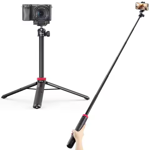 Ulanzi MT-44 57.6 Inch Extendable Livebroadcast Tripod Stand with Phone Mount Holder for DSLR Camera