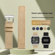 for A159W-N1 A158WA A168 AE-1200 Replacement Strap 18mm 20mm 22mm - Nylon Canvas Watch Band