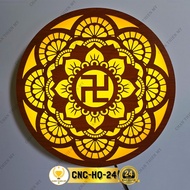 Cnc-cut Arc Light, Mandala Altar Decoration, Hanging With CNC-HQ-24 Buddha Statue