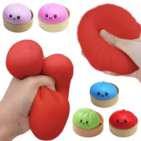 Reusable Colorful Dumpling Squishes Stress Balls Low Rebound Decompression Toys Dough Ball Unique Ho