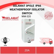 SELAMAT 3POLE  IP66 WEATHERPROOF ISOLATOR SWITCH