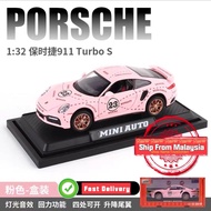 1:32 Scale Porsche 911 Turbo S Racing Alloy Model Car Vehicles Sound Light Simulation Diecast Metal 