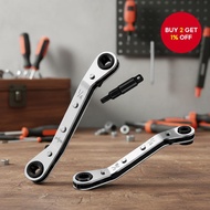 Four-piece ratchet wrench set with sizes ranging from 3/16 to 3/8 and a 5/16 x 1/4 air conditioner v