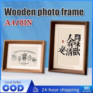 Wood Grain 8 In/A4 Picture Frame Simple Chinese Vintage Style Photo Frame 1pc Calligraphy And Painti