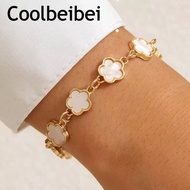 18K Gold White Flower Bracelet