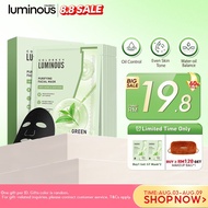 COLORKEY Luminous Green Tea Facial Sheet Masks 10 ea, Oil Control & Acne Care, Deep Hydration, BHA, 