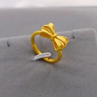 ring woman ring [Escaping Princess] Sand Gold Ring Female Light Luxury Sweet Bow Ring Golden Princes
