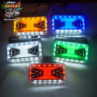 (1 Piece) 24V LED Side Rail Light Spring Model (10x12.8cm) Truck Dimmer Turn Signal Lower Trailer (5