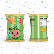 SG CustomMade - 2 Sizes JJ COCOMELON Party Customize Personalize Chip Bag | Birthday Goodie Bag Gues