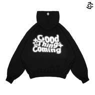 Hoodie zip boxy double zipper oversized unisex cotton fleece grammage 280 light up silver goodthing