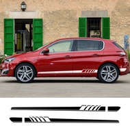 2Pcs For Peugeot 307 206 308 407 207 3008 208 508 2008 301 408 607 4008 5008 Car Long Side Stripe Sticker Car Tuning Accessories