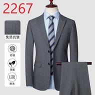 GUKENRO 2PCS Blazer for Men Slim Fit Wedding Formal Dinner Business Debut Dinner Dress Office Male S