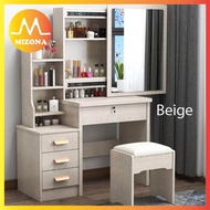 MIZONA Modern Vanity Dressing Table Bedroom Makeup Table Economical Storage Cabinet Integrated Dress