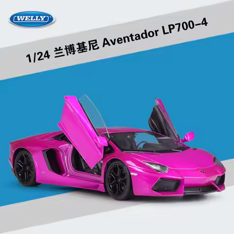 WELLY Diecast 1:24 Model Car Lamborghini Aventador LP700 Metal Racing Car High Simulator Diecast Car