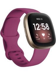 1入組中性純色運動軟矽膠手錶帶,適用於fitbit Versa 3/fitbit Sense,簡潔的矽膠帶子適用於fitbit Versa 4/fitbit Sense 2