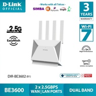 D-Link DIR-BE3602 (B1) BE3600 Wi-Fi 7 Wireless Router with two 2.5G Ports DualBand Mesh Router