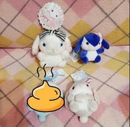 絕版 8cm 抱貝殼 Amuse Poteusa  Loppy  Pote usa Loppy 兔垂耳兔仔細毛公仔吊飾十14cm白色中毛公仔吊飾