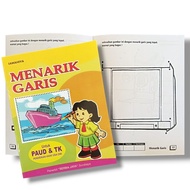 Kindergarten PAUD Children's Book: Learning to Draw Lines & Thicken/ Lines, HVS Paper,/SJ