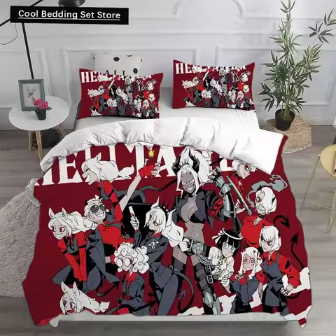 3D Game Helltaker Bedding Sets Comforter Quilt Bed Cover Duvet Cover Pillow Case 3 Pieces Sets Bedro
