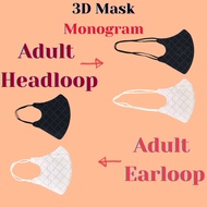 10pcs/50pcs Monogram KF94/6D Mask Earloop/Headloop Hijab/Telinga 5D Duckbills &amp; 3D Design Face Mask