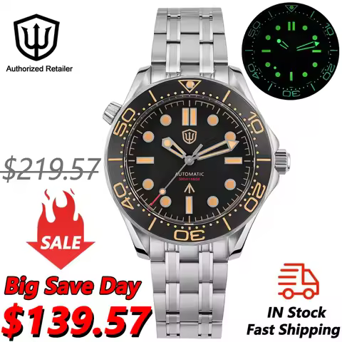 Watchdives WD007 39mm NTTD Dive Watch NH35 Movement Domed Sapphire 20Bar Waterproof Fly Adjustment C