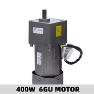 400W 220V AC Gear Reducer Motor  Single Motor  Fixed Speed Motor 6GU Gear Box  Speed 3K-500K CW CCW