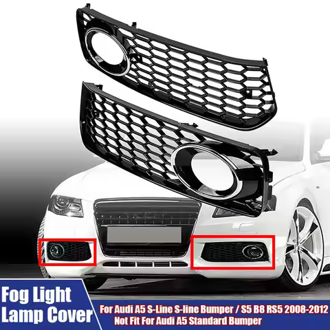 Front Bumper Fog Light Honeycomb Lamp Cover Fit For Audi A5 S-Line S-line Bumper / S5 B8 RS5 2008-20