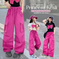 PRINCESS KESLI 2-18 Years Set Baju Budak Kids Girl Baju dan Seluar Panjang Tshirt And Cargo Pants Pa