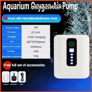 MAINAUSHUI6K Fish Tank Oxygen Pump, 70H/40H USB Aquarium Oxygen Pump, Waterproof Rechargeable Ultra 