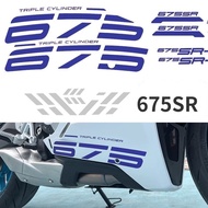 675SR Color-changing Film Sticker, 675SR Motorcycle Side Shell Latte Sticker