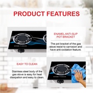 PMDW HomeShop Tempered Glass Infrared Burner Gas Stove Cooktop LPG Gas Saving Energy-Saving Fierce Fire Double Stove Hob