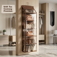 Premium 6-Tier Dustproof Hanging Bag Rack Multipurpose Hanging Bag Organizer/ Strong, Sturdy & Durab