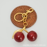 Accessories Goods Cherry Keychain Cherry Keychain Cherry Keychain Girl Heart Ornaments Schoolbag All