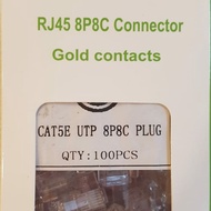 RJ45 UTP CAT5E Spectra Isi 100pcs Gold Plated