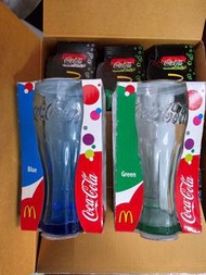 $88／2隻（1隻綠色1隻藍色）【麥當勞】可口可樂玻璃杯 2009年