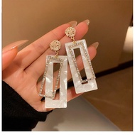 Fashion Diamond-Studded Rectangular Earrings Elegant Full Diamond Earrings