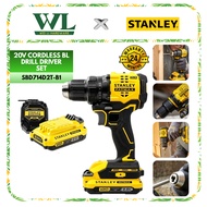 STANLEY SBD714D2T 20V Brushless Drill Driver Kit 13mm 65Nm Cordless Drill with 2 Batteries Charger &