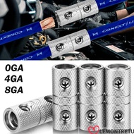 LEMONTREE Car Audio Connector, Brass 0GA 4GA 8GA Car Speaker Wire Terminal, Silver Power Ground Wire