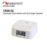 Nakamichi CRS8-QI Bluetooth Clock Radio Alarm Speaker With Wireless Charging