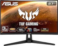 ASUS TUF Gaming 27" 1440P HDR Curved Monitor (VG27WQ1B) - QHD (2560 x 1440), 165Hz (Supports 144Hz), 1ms, Extreme Low Motion Blur, Speaker, FreeSync Premium, VESA Mountable, DisplayPort, HDMI, BLACK