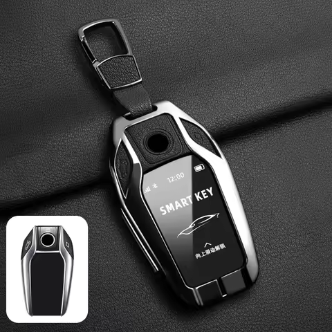 High Quality Zinc Alloy Remote Start Smart Car Display Key Case Cover for BMW 5 7 Series X3 X4 X5 X7