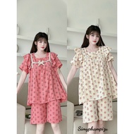 The Mezzanine Set Is Pregnant And Postpartum With Beautiful Soft Flower Material, The Shirt Is Desig