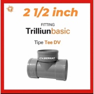PVC pipe Tee 2 1/2" DV-Pipe connection Tee 2 1/2 DV Trillion