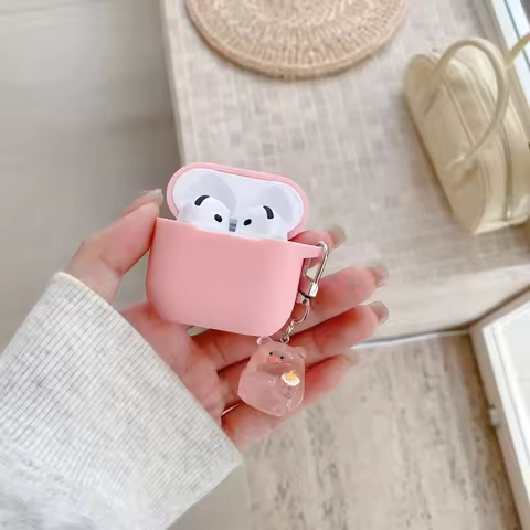 Fashion Pink Color Earphone Case For Apple Airpods 4 Pro 2 2nd 3 3rd 1 Air Pods Case Soft Silicone C